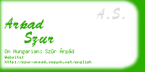 arpad szur business card