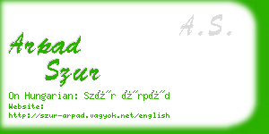 arpad szur business card